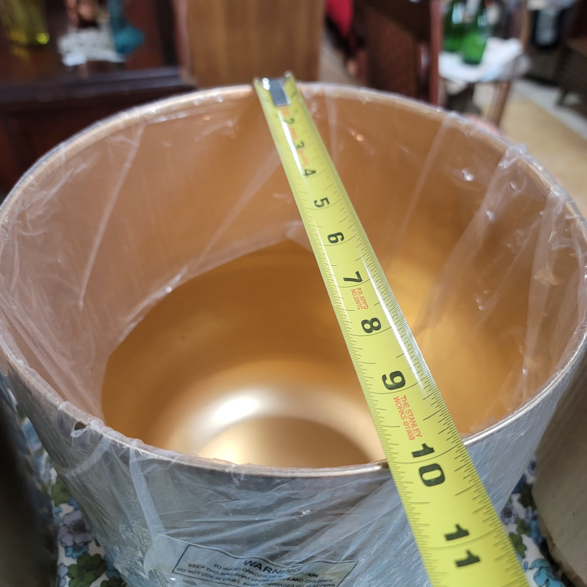 Pair Metal Goldtone Brushed Planters NEW Set of 2 Nesting