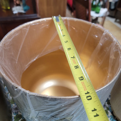 Pair Metal Goldtone Brushed Planters NEW Set of 2 Nesting