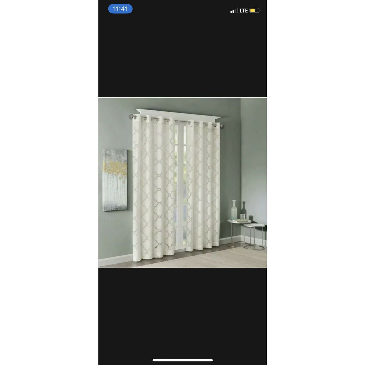 Madison Park EDEN cream 50x95 Fretwork Burnout Sheer Panel LOT OF 2 pkgs NEW