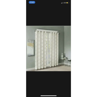 Madison Park EDEN cream 50x95 Fretwork Burnout Sheer Panel LOT OF 2 pkgs NEW