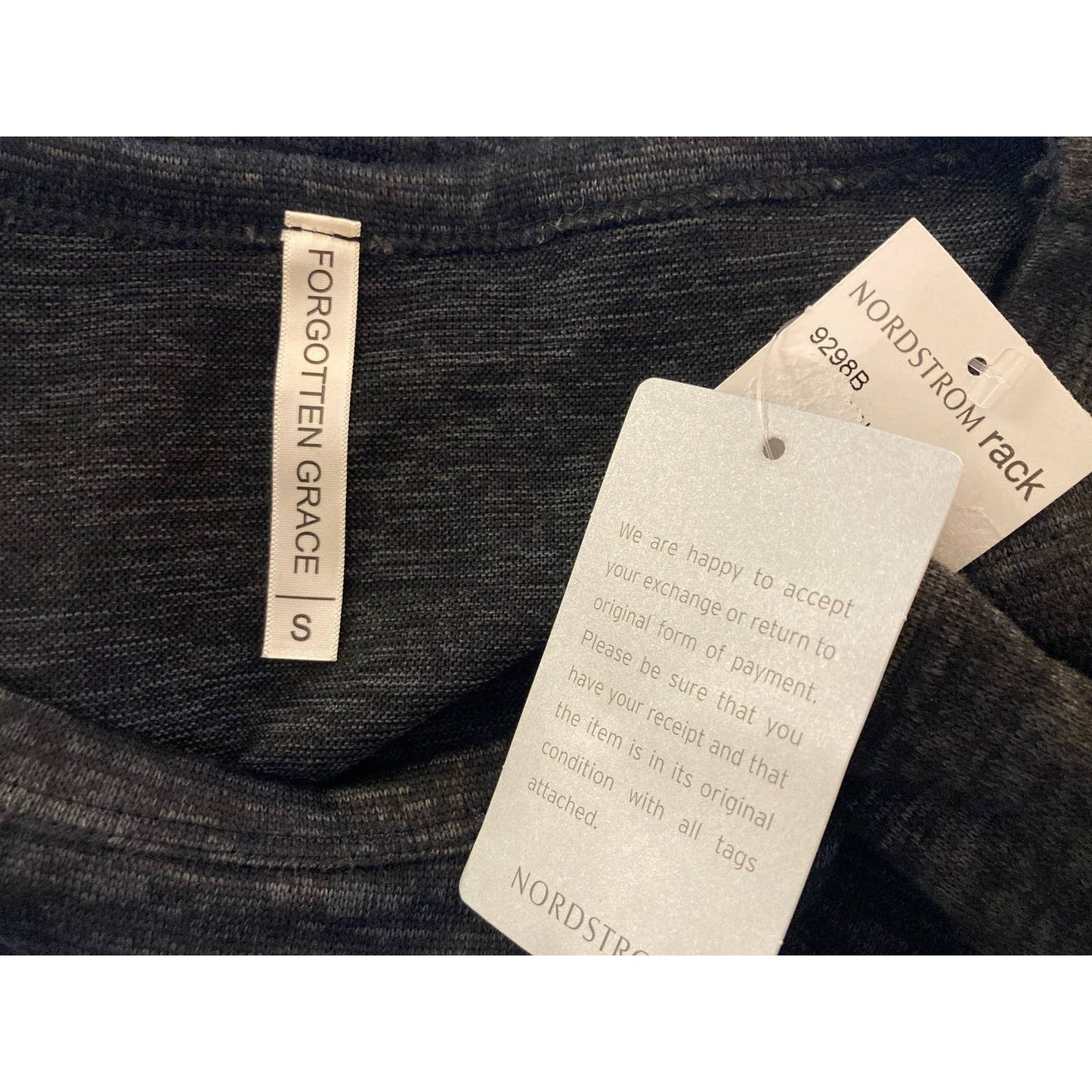 Forgotten Grace Brushed Hacci Pullover Tunic Top Sz Small in Dark Charcoal NWT