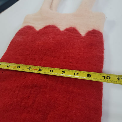 Seasons of Cannon Falls Red White felt purse Holiday Wool Shouilder Tote VINTAGE