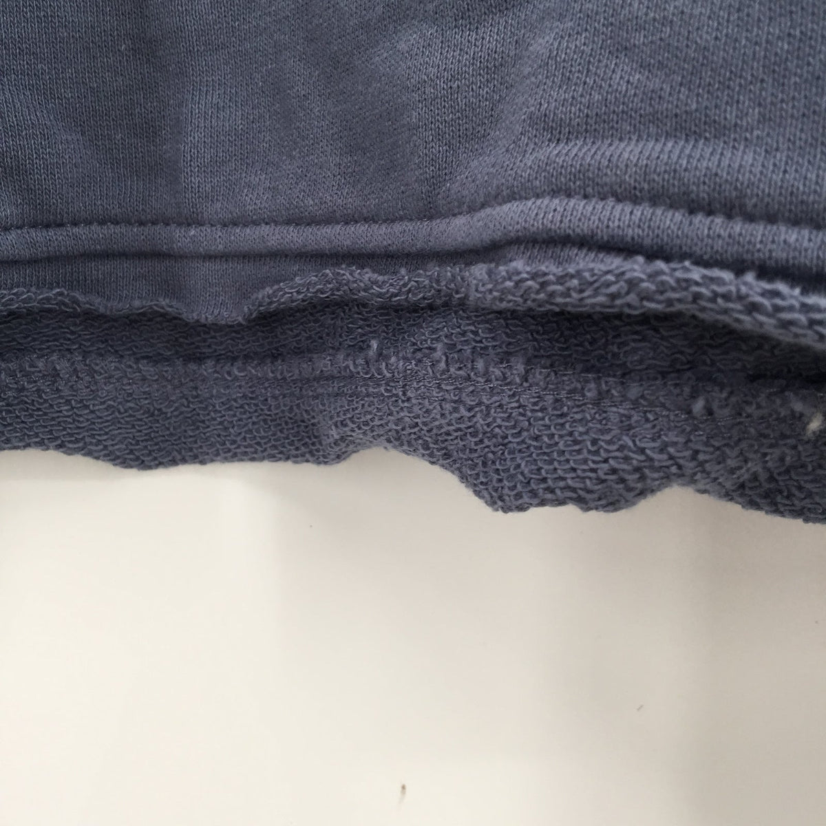 Madewell Slate Blue Raw Edge hem Sz Small Long Sleeve Low Turtle Neck Sweatshirt