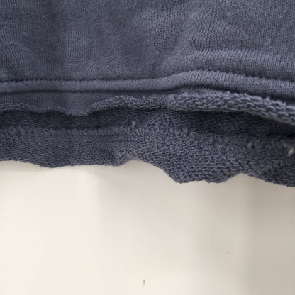 Madewell Slate Blue Raw Edge hem Sz Small Long Sleeve Low Turtle Neck Sweatshirt