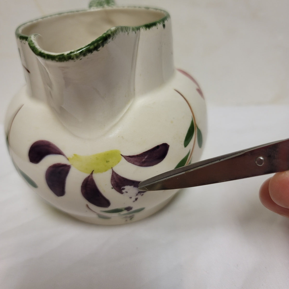 Blue Ridge creamer flowers vintage Pitcher Vintage Florals Handpainted