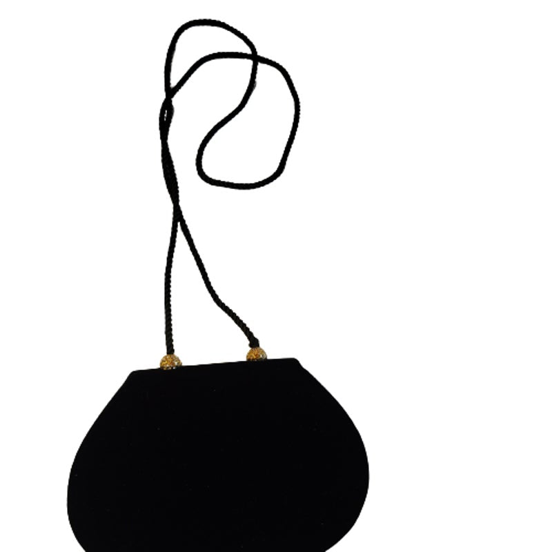 Carolyne Barton Solid Crossbody Bag Black Velvet