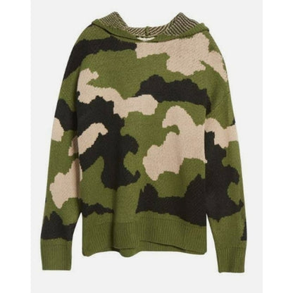 Cotton Emporium Pullover Hoodie Sweater Size Large in Camo Black Green Tan NWT
