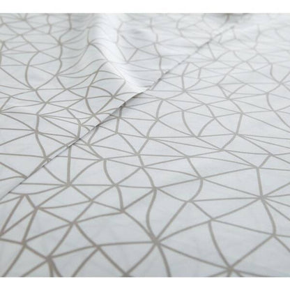 SouthShore Linens California King Comforter Set Two Sham Geometric Maze Grey NEW