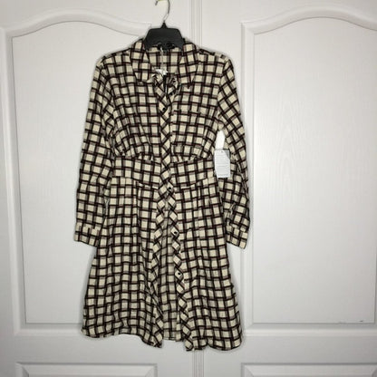 Velvet Heart Labella Button-Down Dress Long Sleeve Plaid Extra Small Pockets