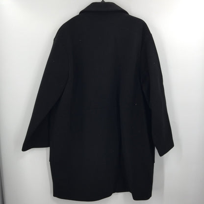 Topshop Longline Oversized Black Coat Pockets Snap Closure Womens Size 12 NEW
