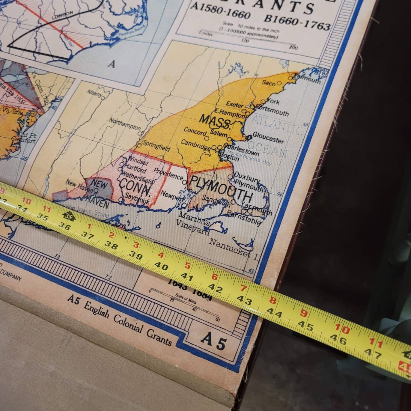 Denoyer Geppert Social Science School Roll Up Map Colonial Revolution 1960s
