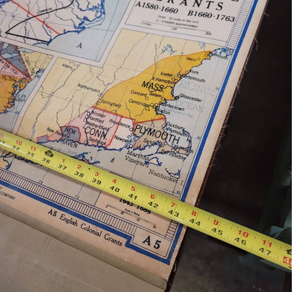 Denoyer Geppert Social Science School Roll Up Map Colonial Revolution 1960s
