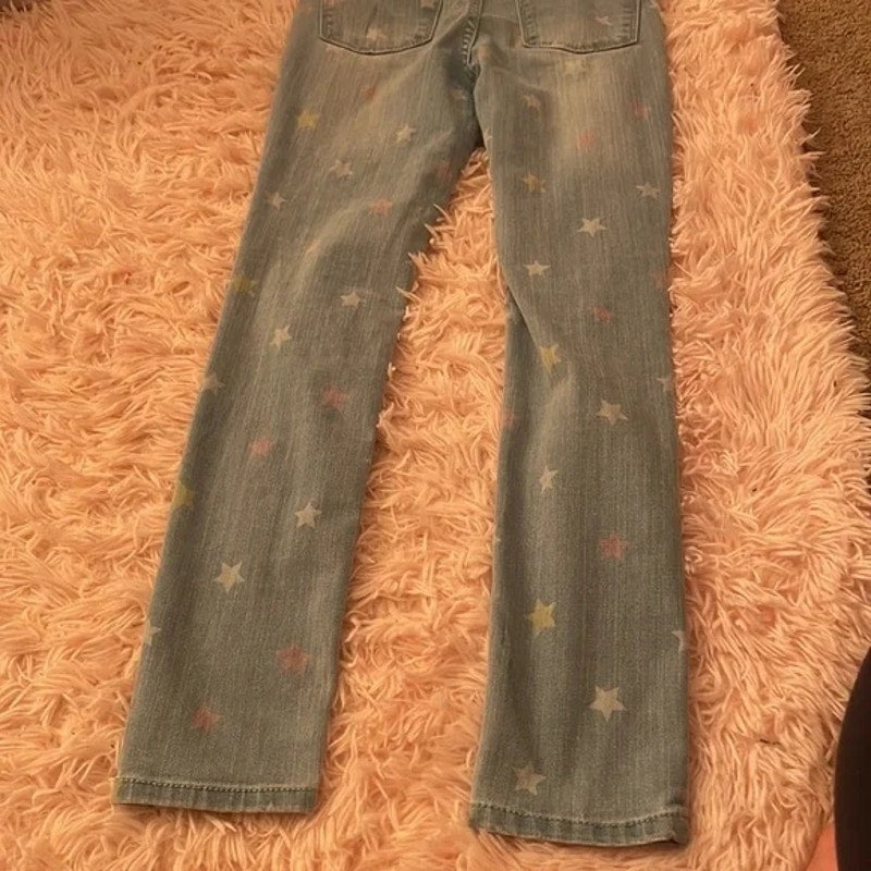 Studio V Vigoss Girls Skinny Jeans Size 12 Light Blue Wash with Pastel Stars NWT