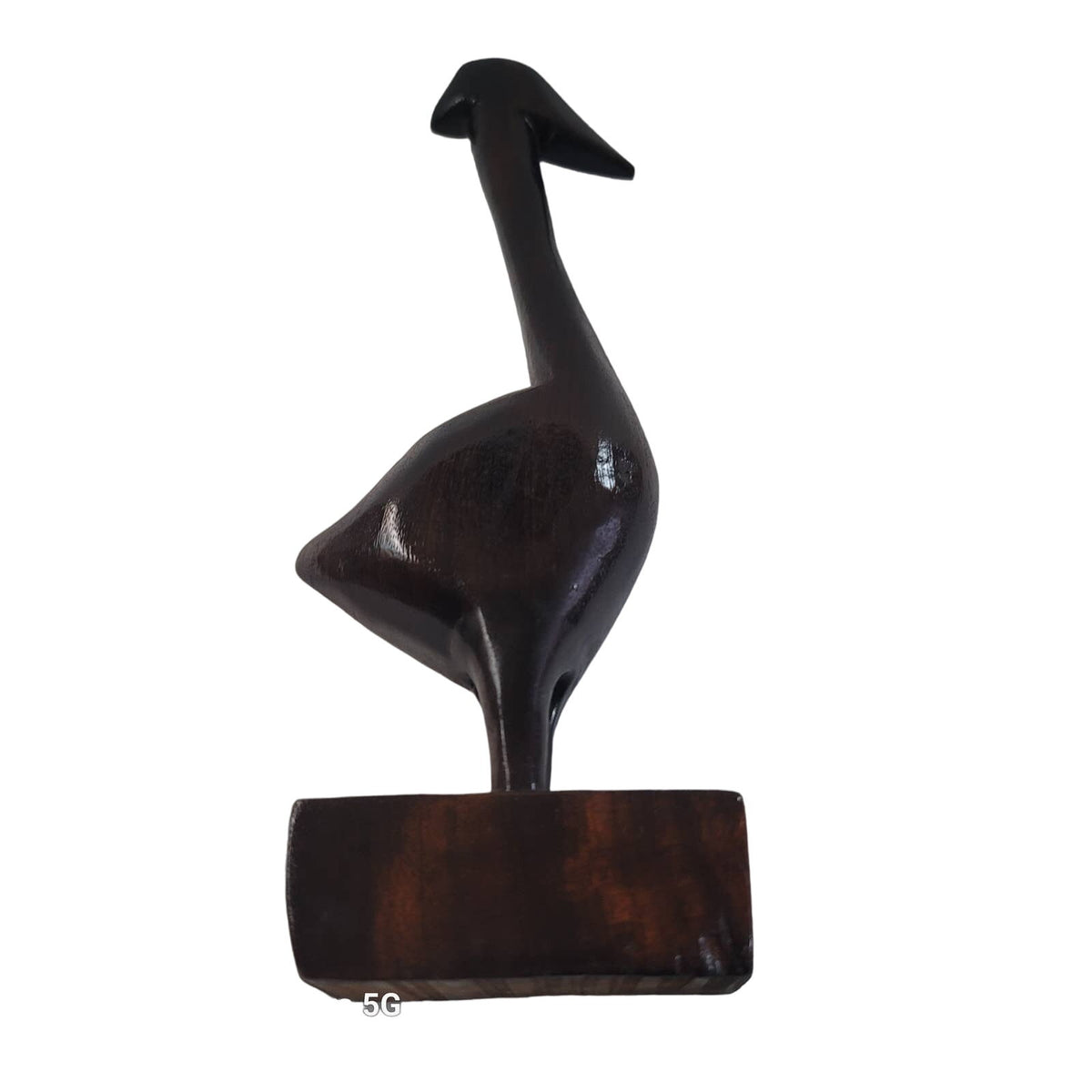 Wood carved bird pelican walnut?  Duck goose swan 5" tall hand carved