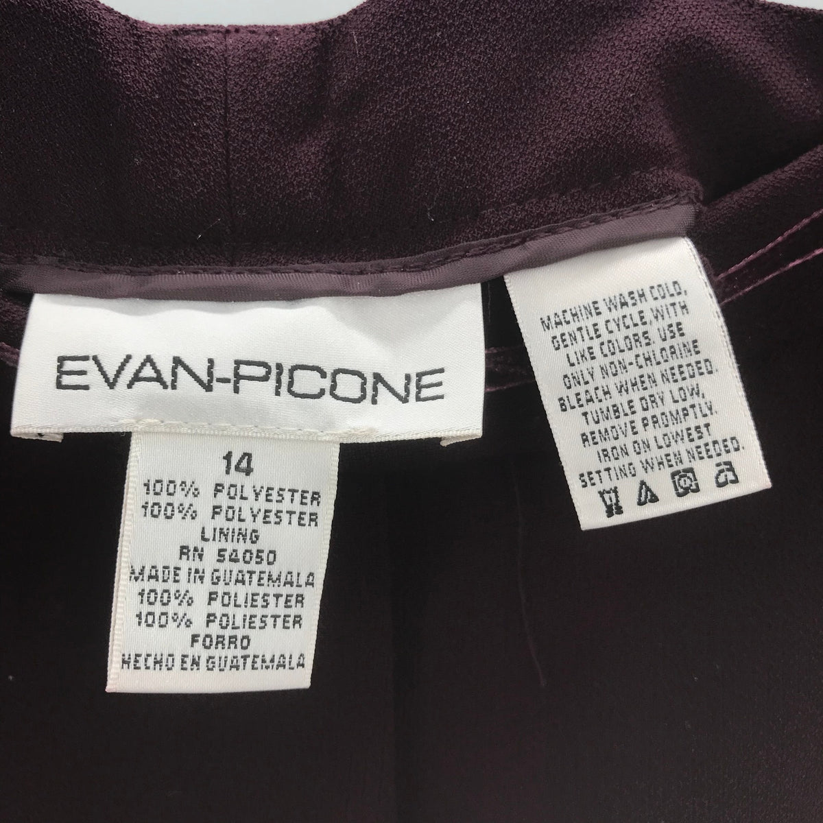 Evan-Picone deep burgundy Stretch Ribbon Waistband Dress Pants Belt Looops 14