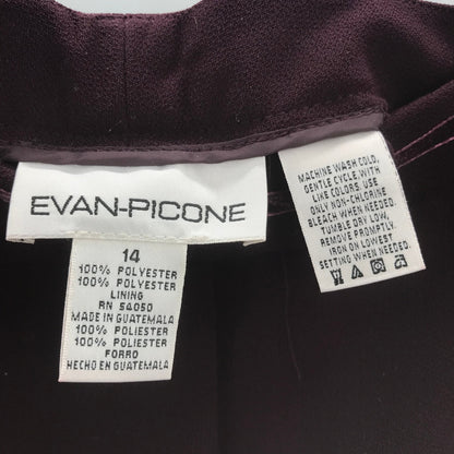 Evan-Picone deep burgundy Stretch Ribbon Waistband Dress Pants Belt Looops 14
