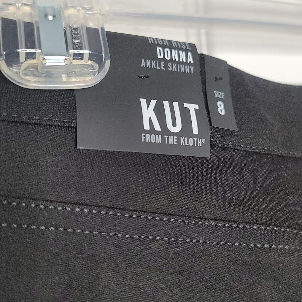 Kut From Kloth NEW Donna High Rise Black Ankle 28" inseam Jeans Skinny size 8