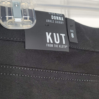 Kut From Kloth NEW Donna High Rise Black Ankle 28" inseam Jeans Skinny size 8