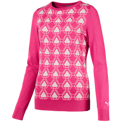 Puma NEW Evoknit Dassler Carmine Rose Pink Golf Sweater Size Small