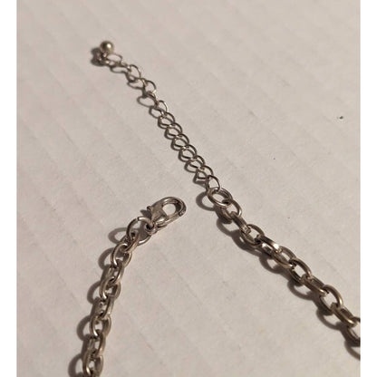 Vintage Ethnic Boho Jewelry SilverTone Metal Patina Coin Chandelier Necklace