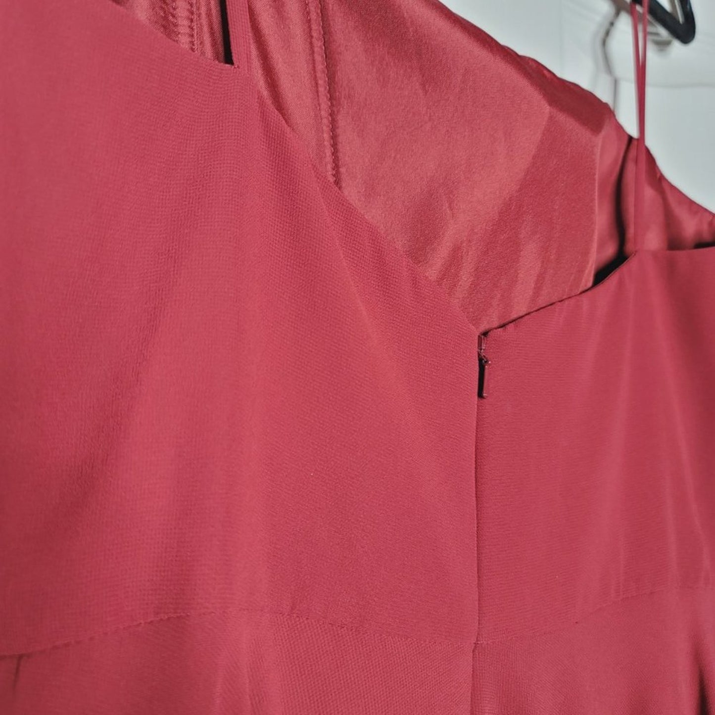 Jenny Yoo Collection Chiffon Bridesmaid Dress Size 8 Burgundy Wine Maxi