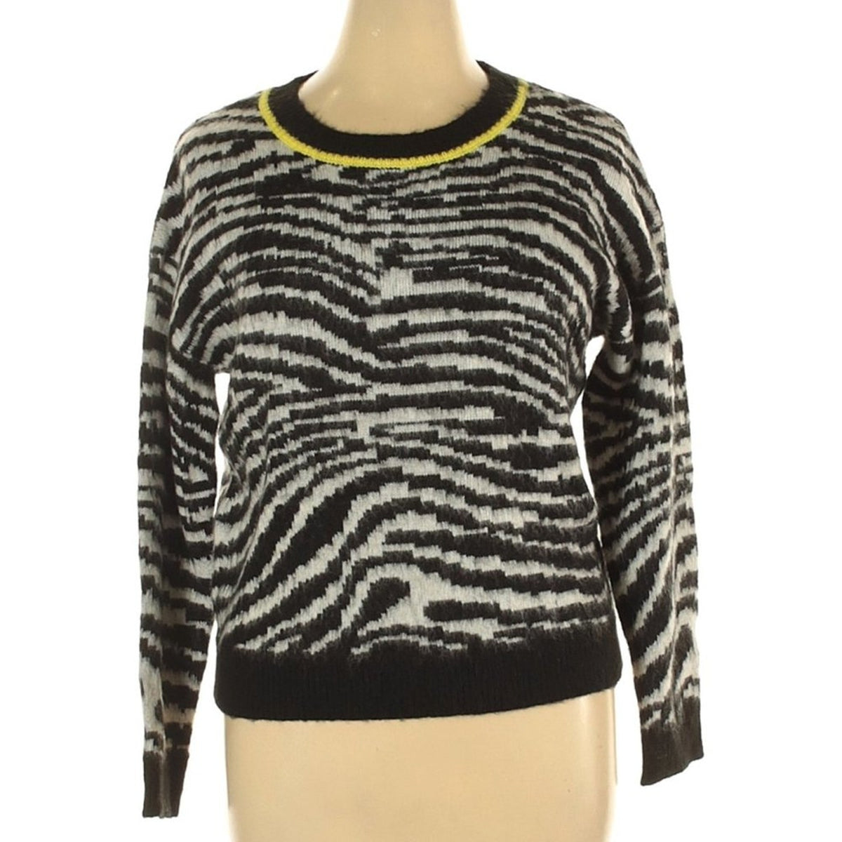 LOVE BY DESIGN NWT Black Zebra Pullover Sweater Long Sleeves XL