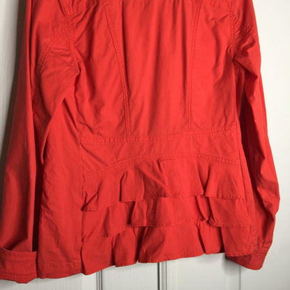CAbi gathered Back Button Down Jacket Vintage Long Sleeve Red Size Small