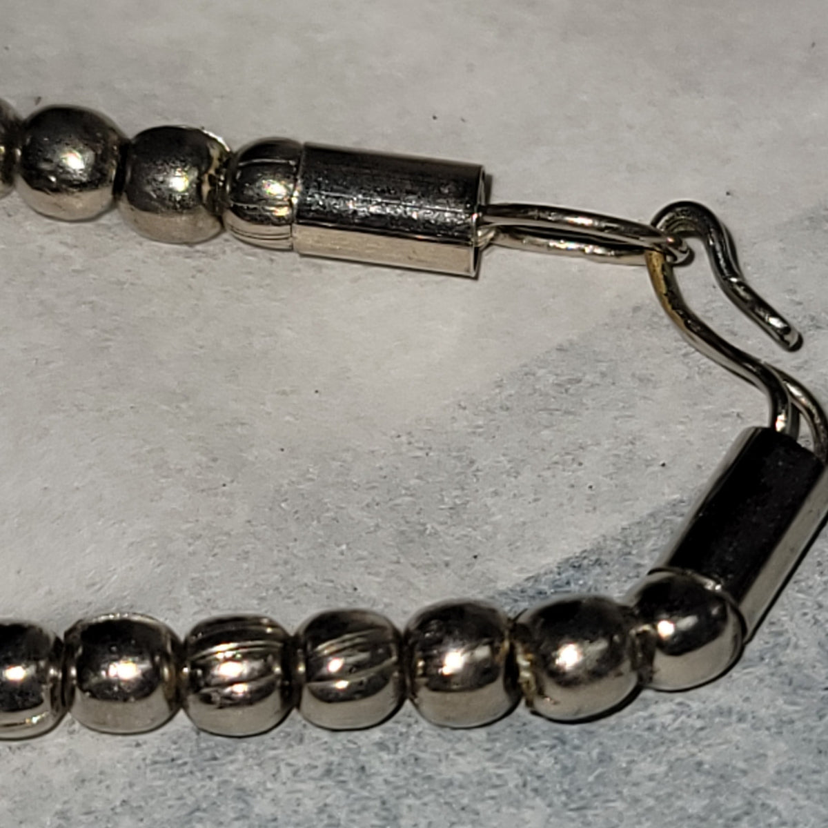 MultiTier silvertone beaded Necklace Vintage Costume Jewelry Fashion Icon COOL