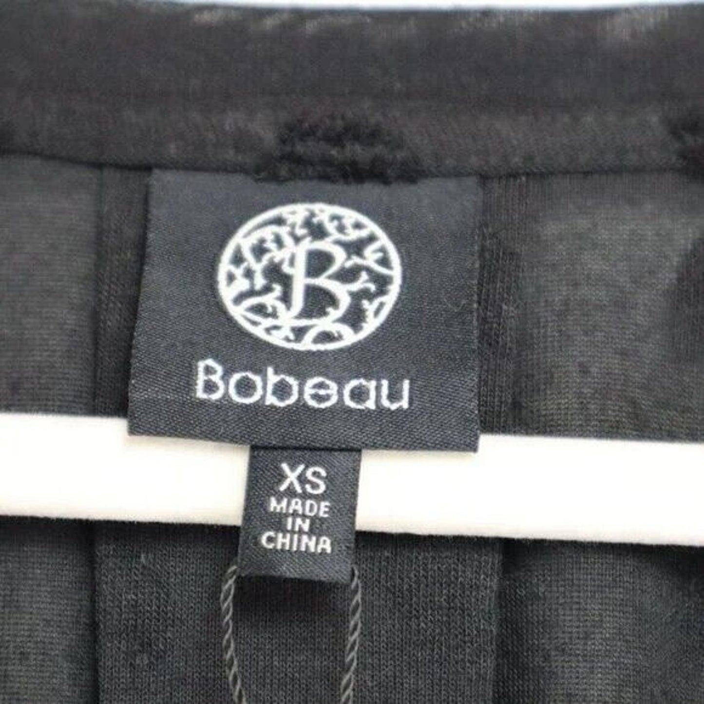 Bobeau V-Neck Long Sleeve Flocked Hi-Low Top Sz XS/Extra Small Black Hearts NWT