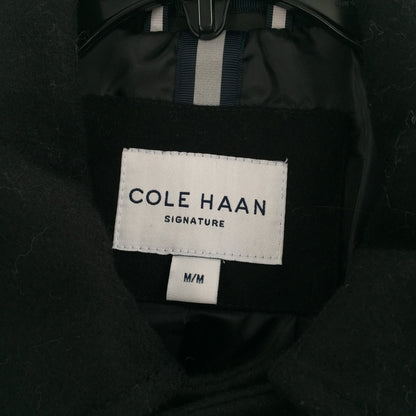 Cole Haan Winter Wool Blend Coat Long Sleeve Slit Back PeaCoat Black Size Medium