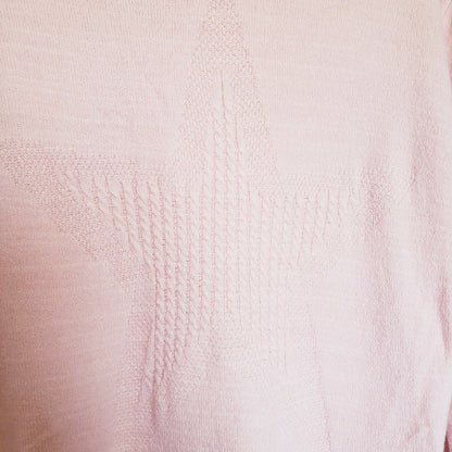 Wit & Wisdom Cable Knit Star Sweater Size Medium in Whisper Pink NWT
