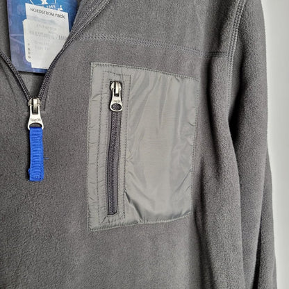 NEW VintageBrand 1946 Gray Partial Zip Fleece Sweater Large PULLOVER activewear