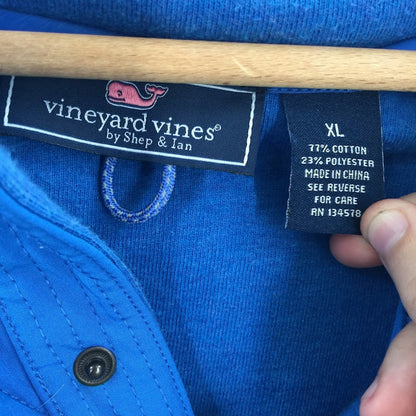 Vineyard Vines Shep & Ian XL Blue long Sleeve Pullover Cotton 1/4 Zip
