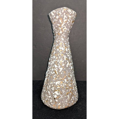 Vintage Savoy China Mid Century 24K Gold Splatterware Pitcher Vase Gray White