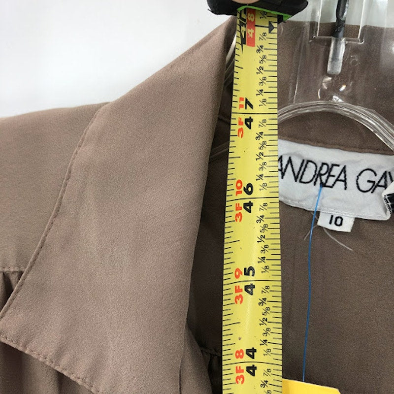 Andrea Gayle Vintage 1980s Brown Fit Flare Belted Long Sleeve Dress Size 10