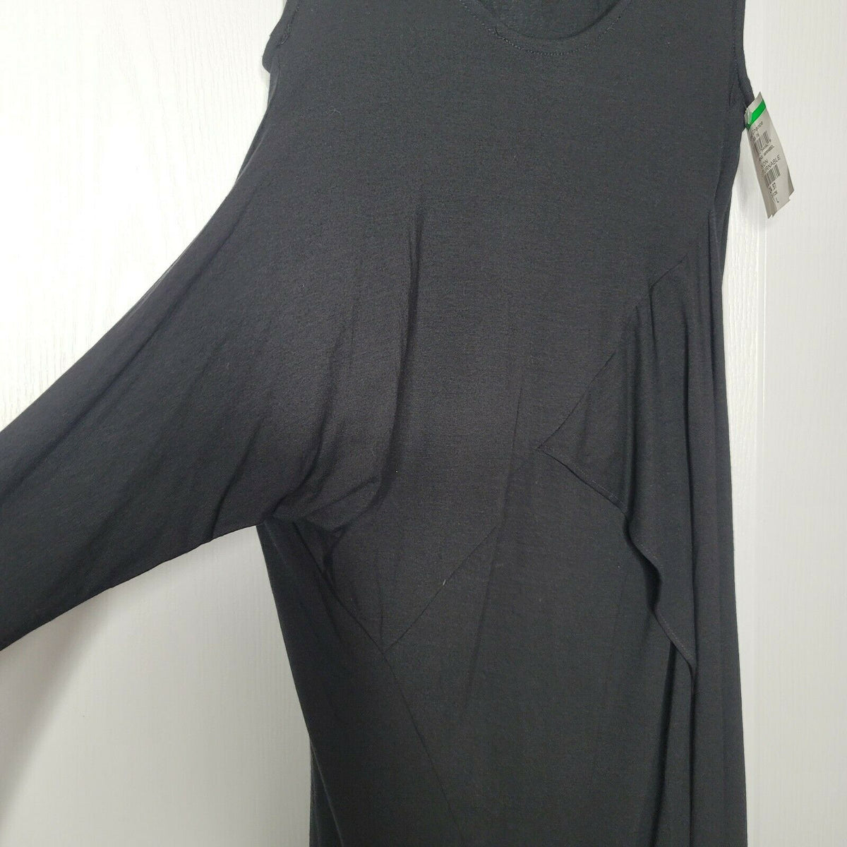 Jarbo Draped Sleeveless Wrap Dress Side Tie Black Blend Size Medium Lagenlook
