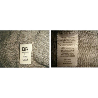 BP Womens Rib Knit Cowl Neck Long Sleeve Soft Stretchy Sweater Sz Large Gray NWT