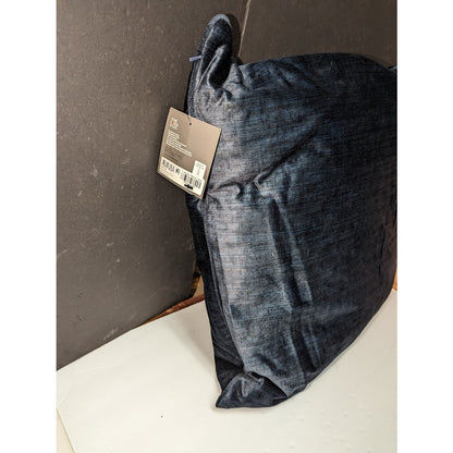 Home Design Studio Blue Printed Velvet Pillow NEW 22x22 Removable Cover Feather