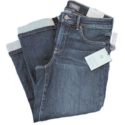 NYDJ Marilyn Straight Crop Cuff Jeans Size 6 in Bezel Blue Dark Wash NWT