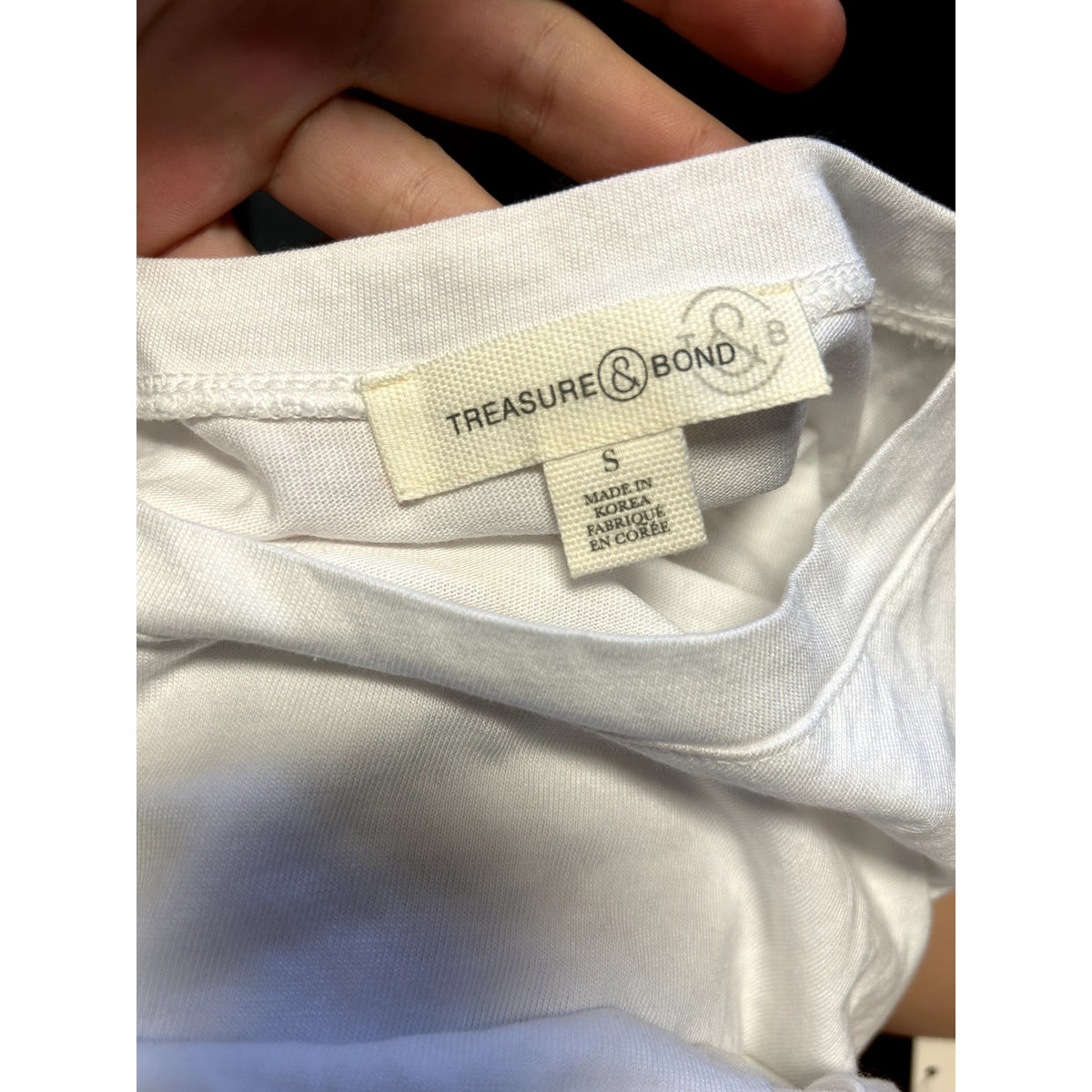 Treasure & Bond NWT White Corset Detail T-Shirt Size Small
