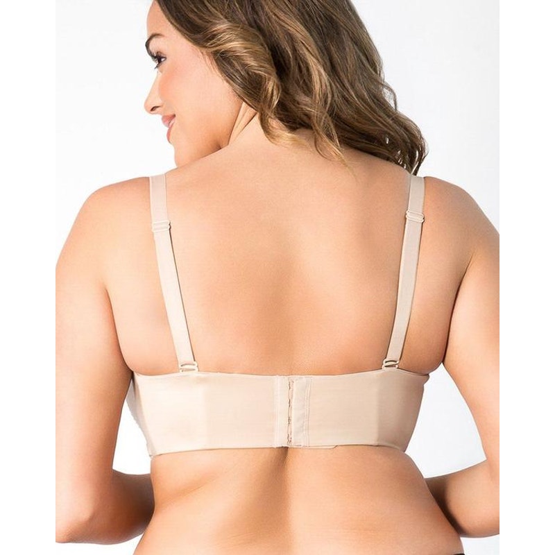 Curvy Couture NWT Strapless Sensation Multi-Way Push-Up Bra Nude 40DD