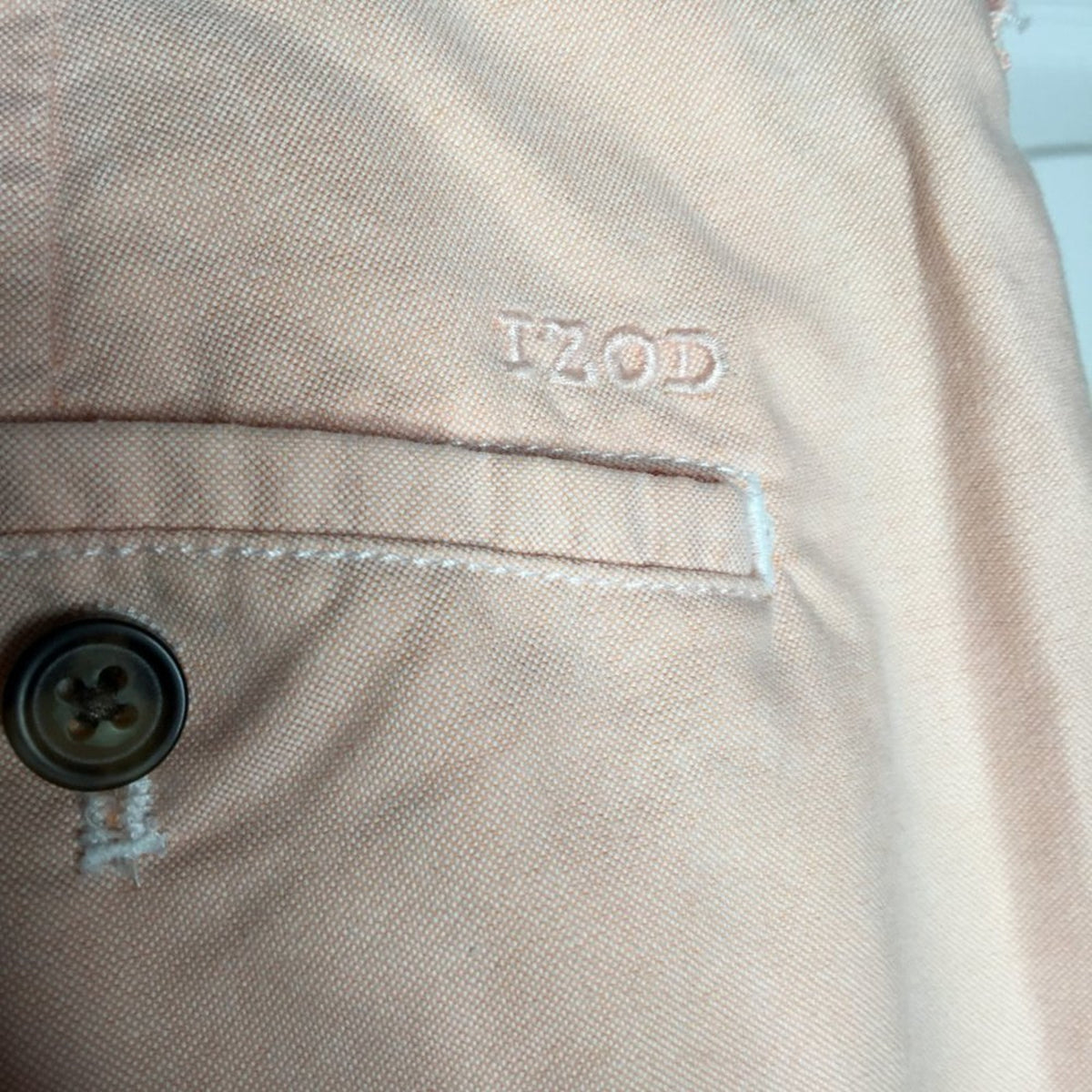 IZOD Performance cOTTON Straight Dress Pant Comfort Flat Front Salmon golf 36/30