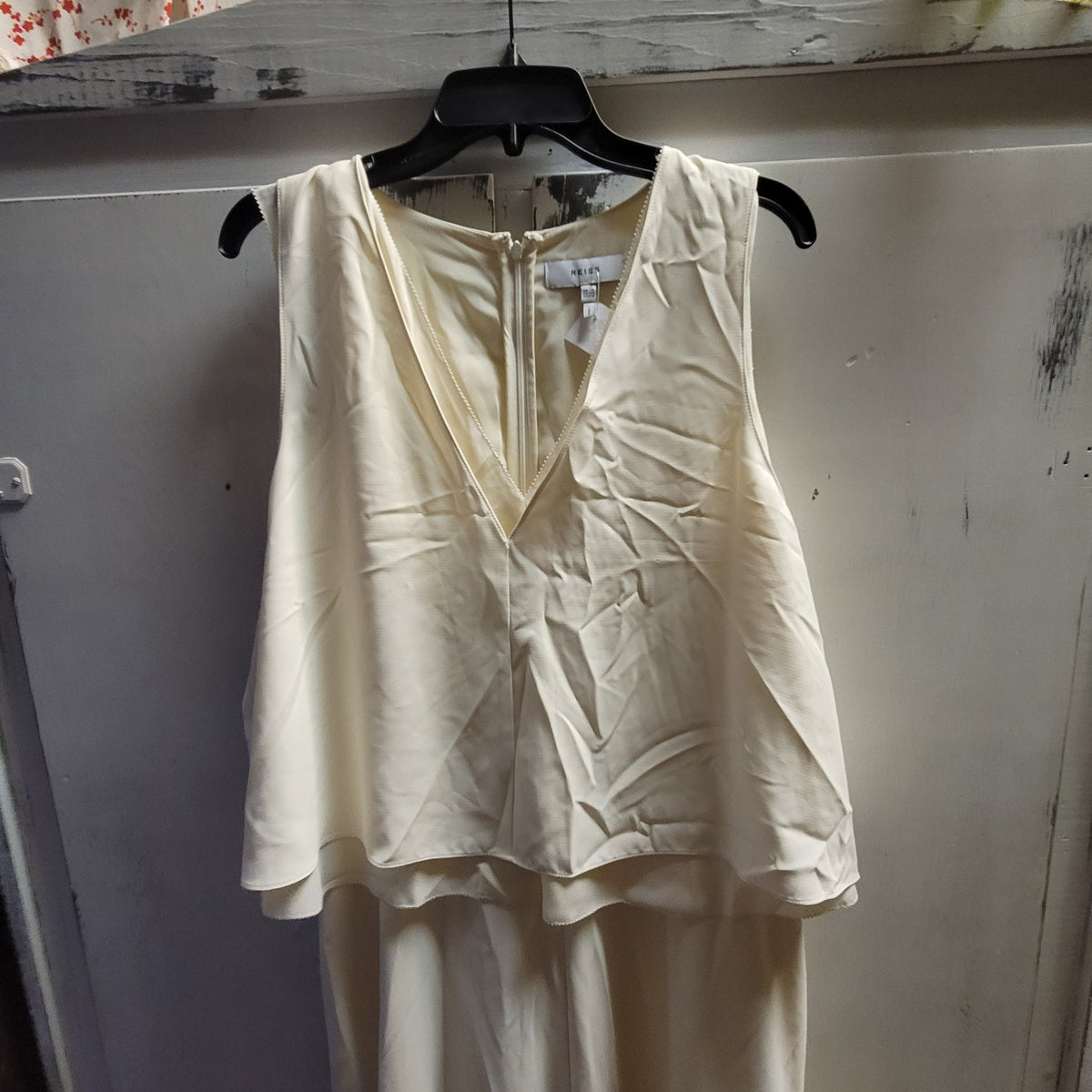 Reiss Viola Cream Layered size 16 dress midi NEW plus formal summer sleeveless