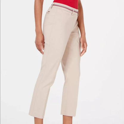 Tommy Hilfiger NEW Beige Ribbon Trim Pants Size 16 Bristol Capri