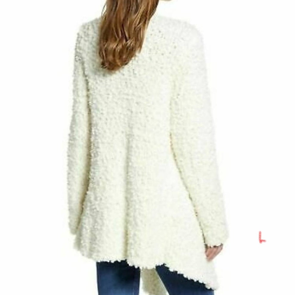 1. State Oversized Open Cardigan Sweater Long Sleeves Antique White Small NEW