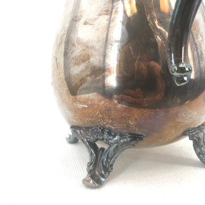 WM Rogers 317 Classic Silver Plate Water Claw Footed Pitcher with Lace Lip Guard