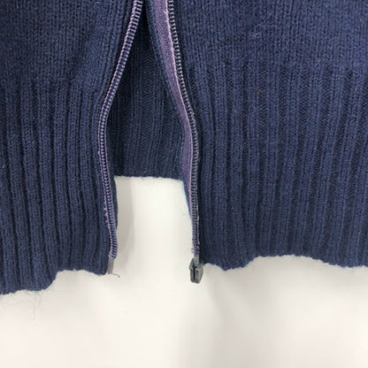 St. Michael vintage medium 2 tone blue sweater Full zip collar knit 32" cardigan