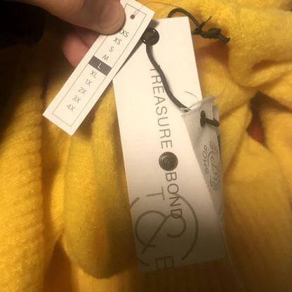 Treasure & Bond NWT Cozy V Neck Sweater Yellow Freesia Size Large Pullover
