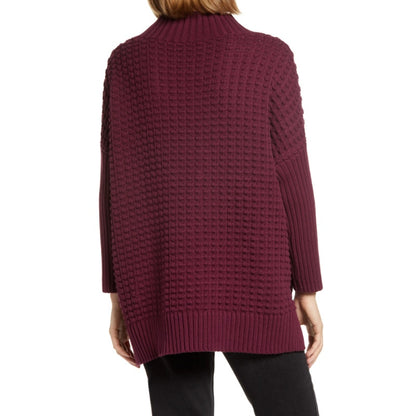 French Connection Mozart Popcorn Jumper Berry OVERSIZE WINE Small Sweater NEW