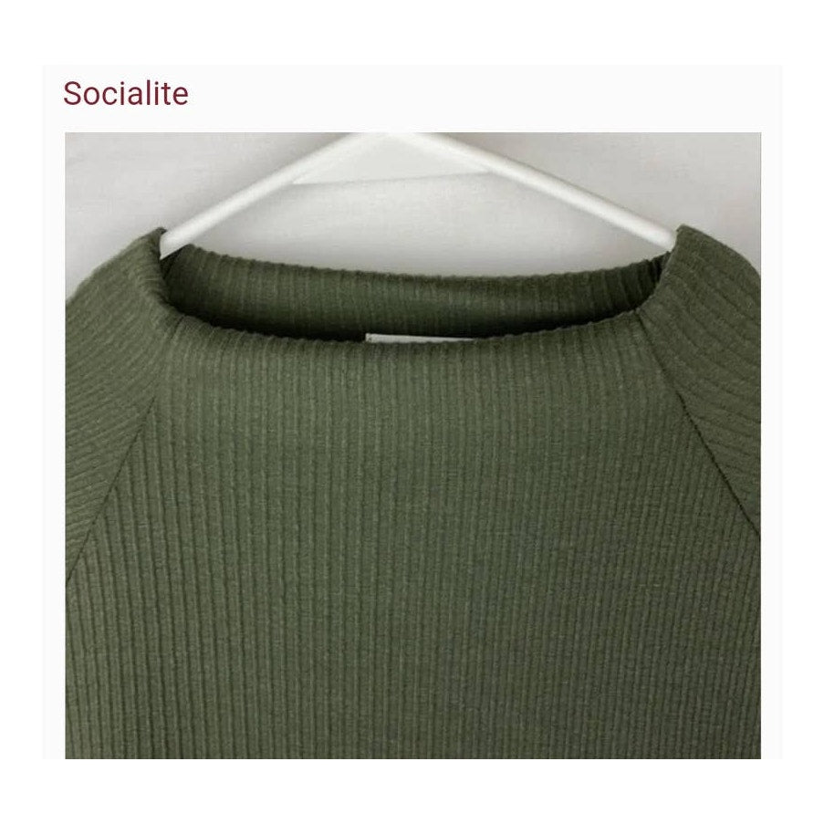 Socialite Dress Mini Ribbed Olive Green Womens Size extra large comfortable